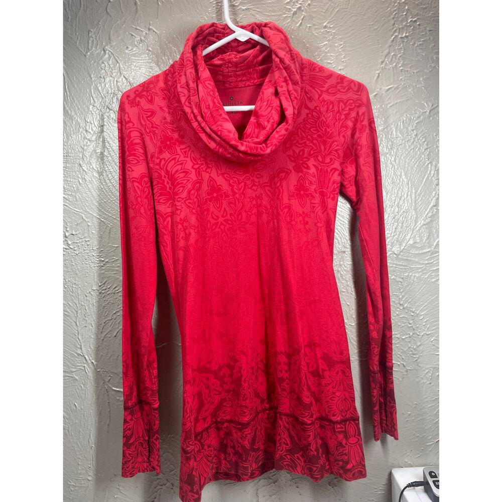 Athleta Nadi‎ Tunic Top Cowl Neck Floral Dip Dye size XS